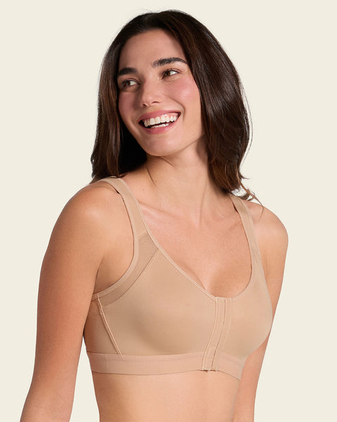 Multi/functional back support posture corrector wireless bra#color_801-golden-beige