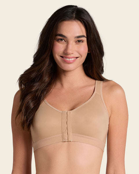 Multi/functional back support posture corrector wireless bra#color_801-golden-beige