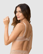 Extra coverage support wireless bra with lace cups