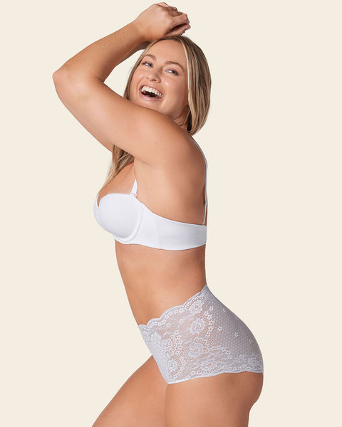 Double push-up strapless petite bra#color_000-white
