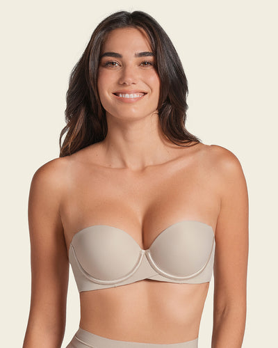 Double push-up strapless petite bra#color_802-nude