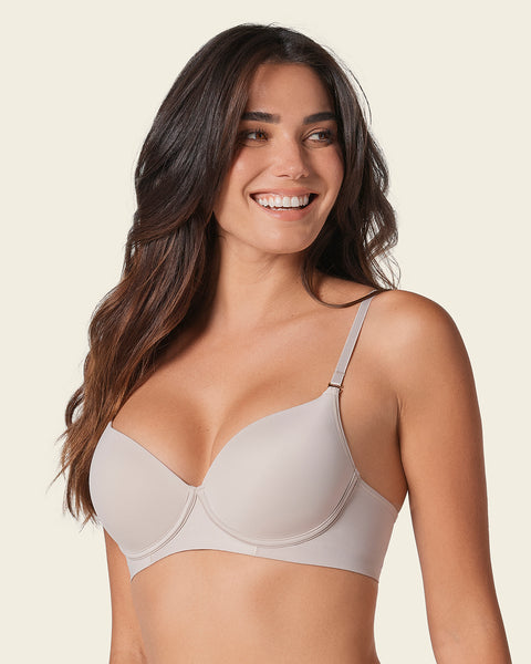 Invisible high push up petite bra with memory foam#color_802-nude