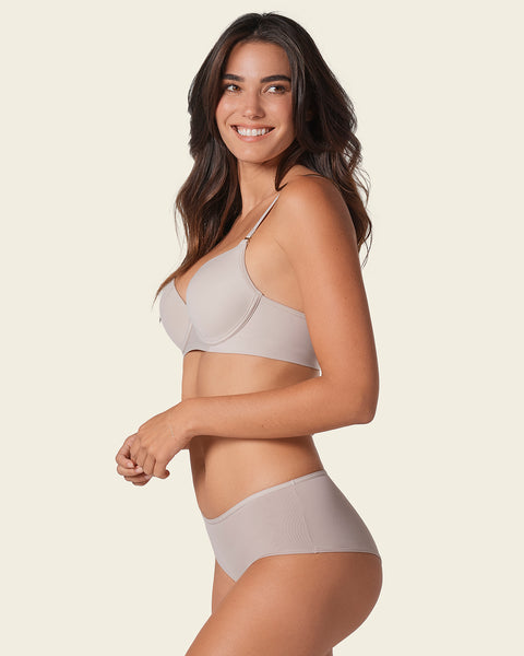 Invisible high push up petite bra with memory foam#color_802-nude