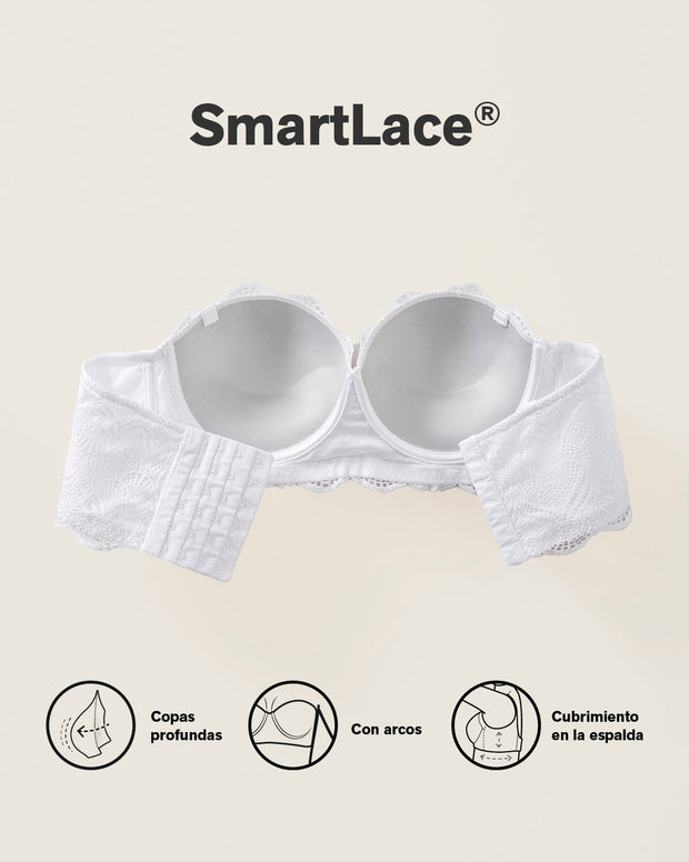Convertible balconette lace push up bra