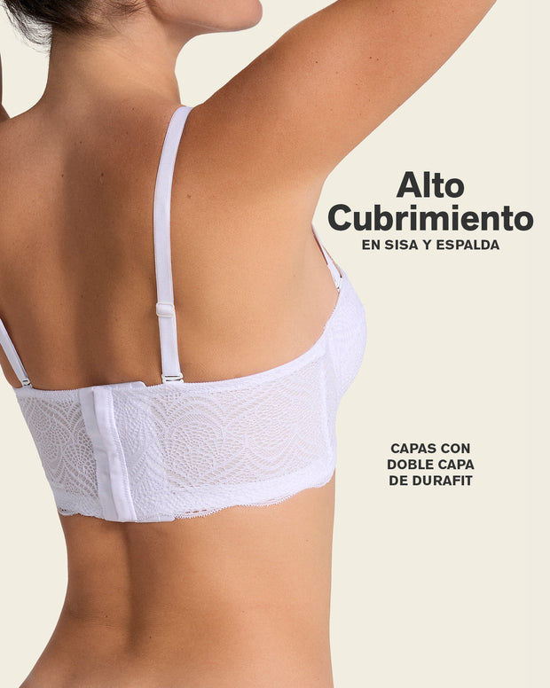 Convertible balconette lace push up bra