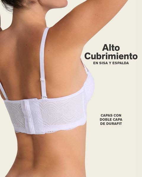 Convertible balconette lace push up bra#color_000-white