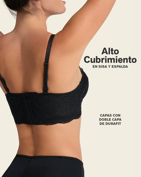 Convertible balconette lace push up bra#color_700-black