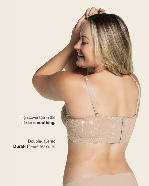 Convertible balconette lace push up bra#color_802-nude