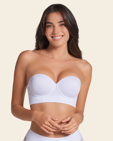 Bra 360: strapless longline contouring bra#color_000-white