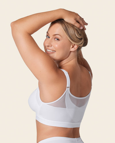 Comfortable posture corrector bra with contour cups - multi/benefit#color_000-white