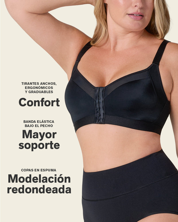 Comfortable posture corrector bra with contour cups - multi/benefit