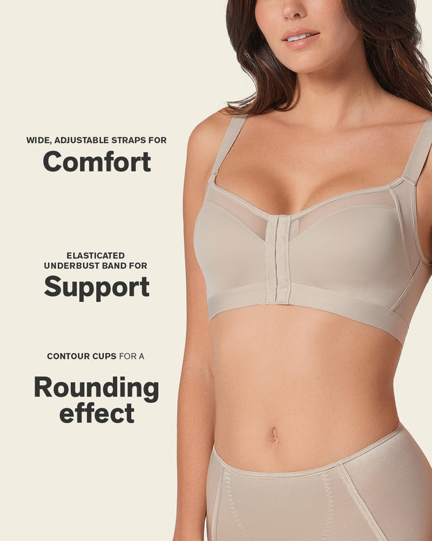 Comfortable posture corrector bra with contour cups - multi/benefit
