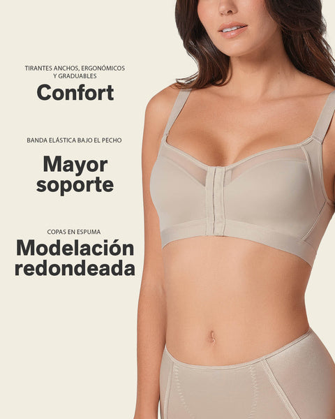 Lightly Lined Wireless Posture Corrector Bra#color_802-nude