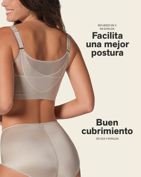 Lightly Lined Wireless Posture Corrector Bra#color_802-nude
