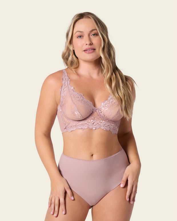 Milan sheer lace bustier bralette with underwire