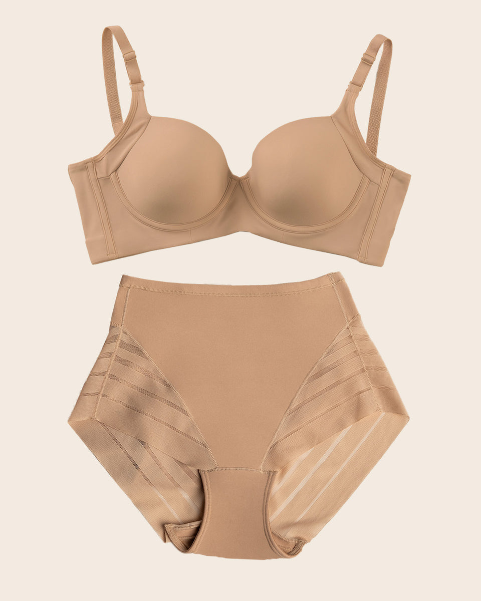 High Profile Bra + Stripe Undetectable Panty