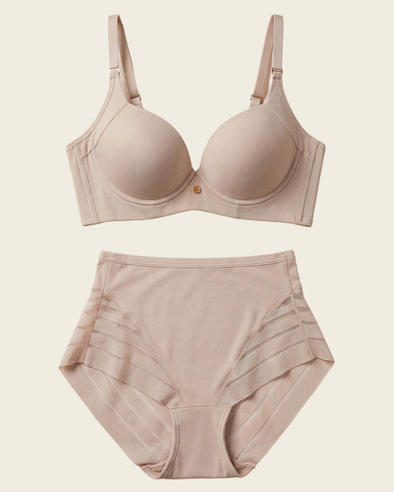 Set Más Vendido: High Profile Bra + Stripe Undetectable Panty en Piel