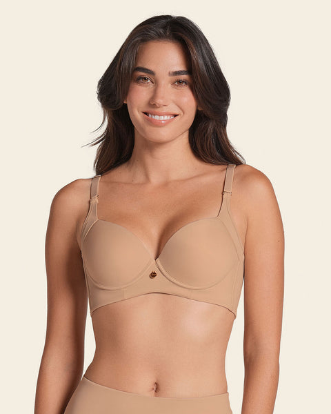 1200 × 1500px  High profile back smoothing bra with soft full coverage cups#color_801-golden-beige