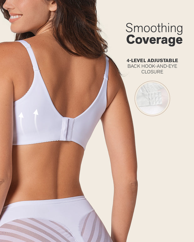 High profile back smoothing bra with soft full coverage cups