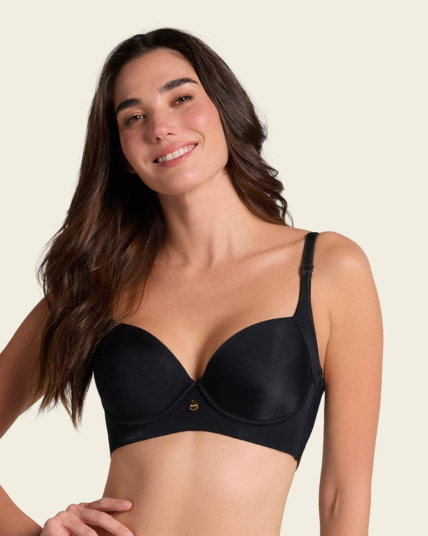 High profile back smoothing bra with soft full coverage cups