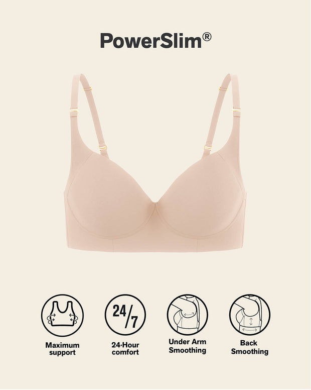 High profile back smoothing bra with soft full coverage cups