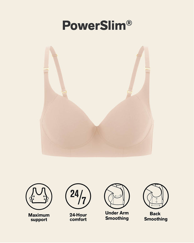 High profile back smoothing bra with soft full coverage cups