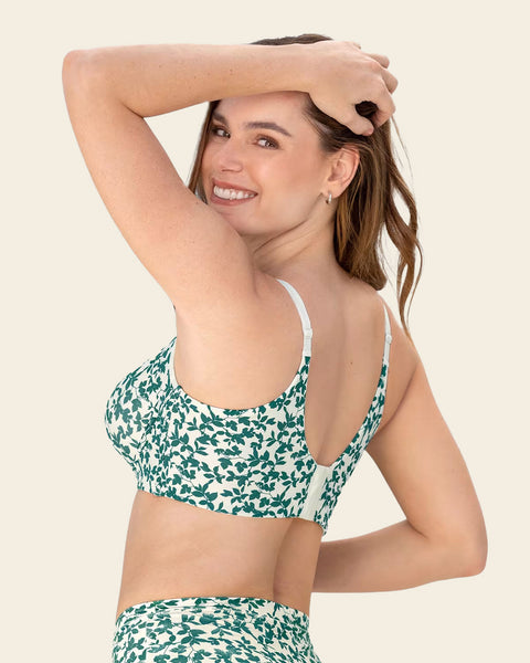 Back Smoothing Bra with Soft Full Coverage Cups#color_b24-green-florals