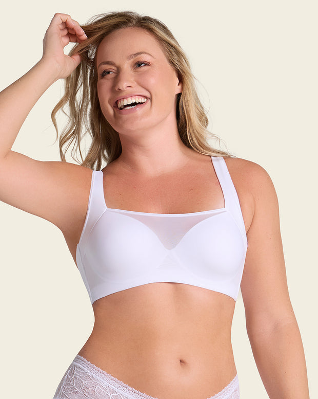 Mesh front contouring bra