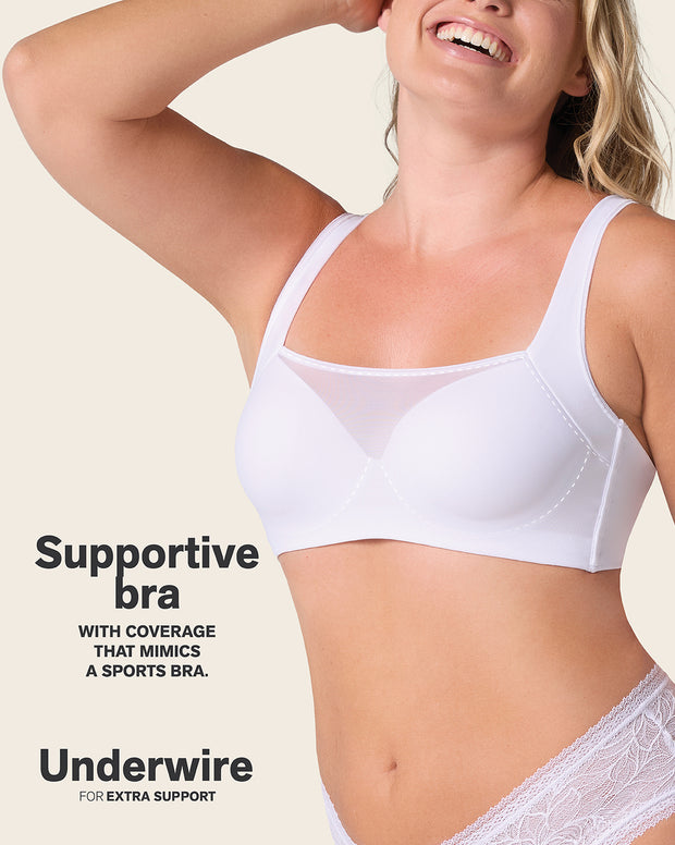 Mesh front contouring bra