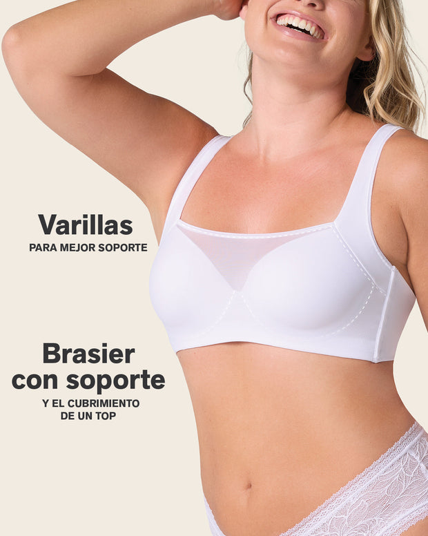 Mesh front contouring bra