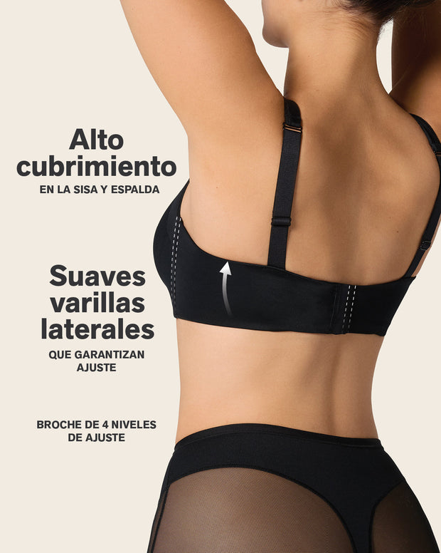 Mesh front contouring bra