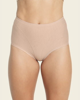 High-waisted stretch cotton shaper panty#color_802-nude