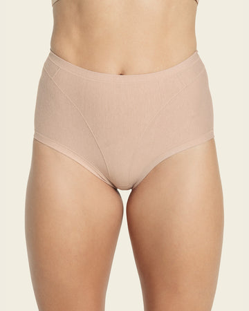 High-waisted stretch cotton shaper panty#color_802-nude