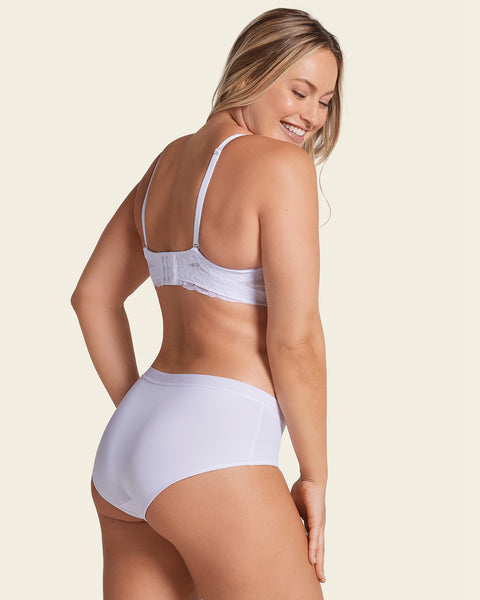 Semi low-rise smooth hiphugger panty#color_000-white