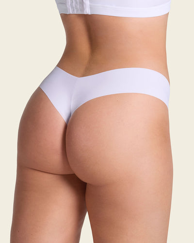 No ride-up seamless thong panty#color_000-white