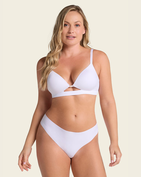 No ride-up seamless thong panty#color_000-white