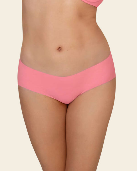 No Ride-Up Seamless Hiphugger Panty#color_297-coral-pink