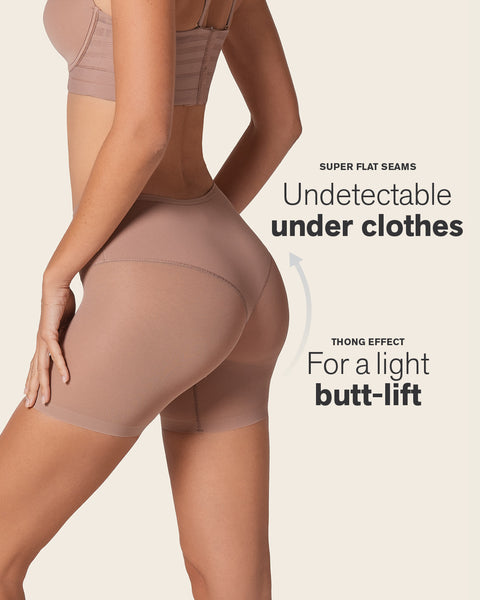 Truly undetectable sheer shaper short#color_857-brown