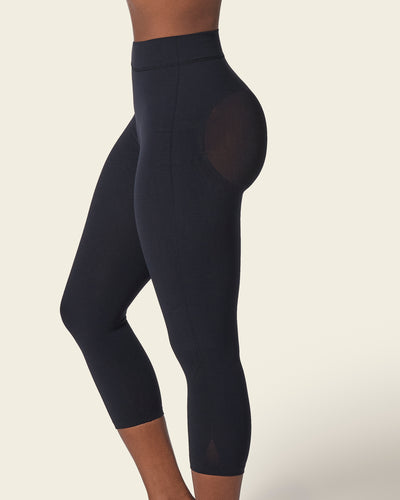 High-waisted Comfy Leggings Butt Lift Tummy Control Thigh Slimmer Mid-thigh  Cropped Shapepants for Women