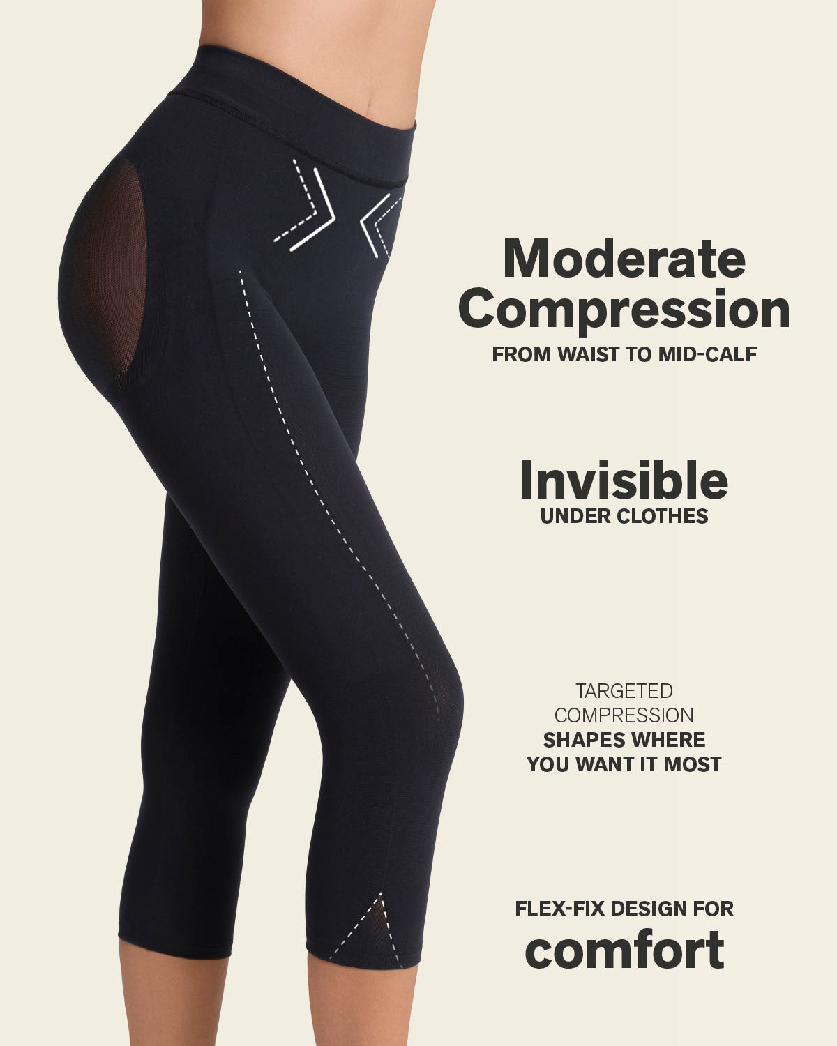 Invisible High-Waisted Capri Shaper | Leonisa