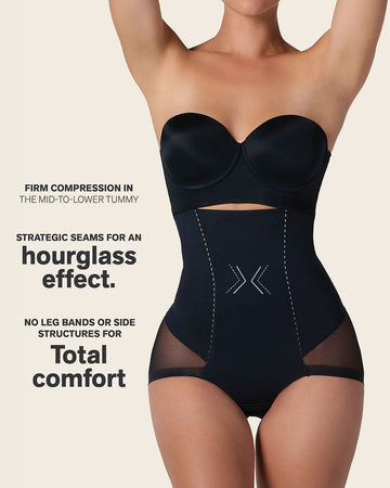 Extra high-waisted sheer bottom sculpting shaper panty#color_700-black