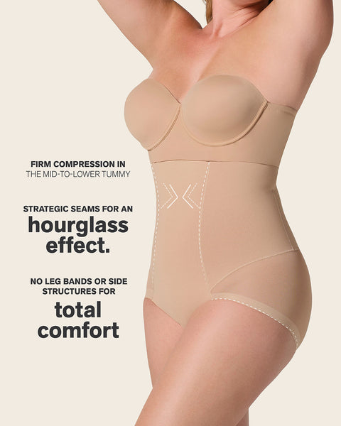 Extra high-waisted sheer bottom sculpting shaper panty#color_801-golden-beige