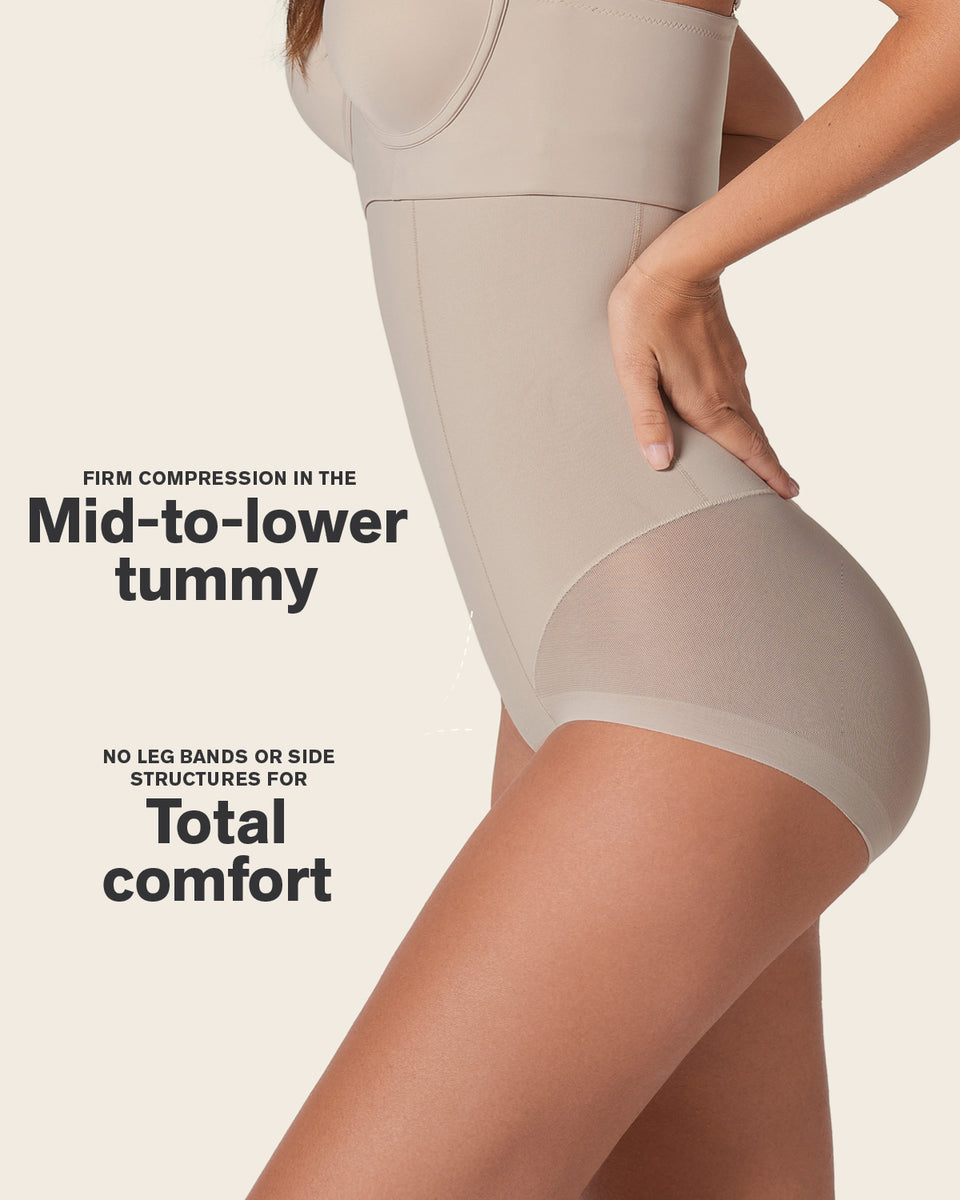 alound　3LAYER NYLONSHELLPANTS Extra High-Waisted Sheer Bottom Sculpting Shaper Panty | Leonisa