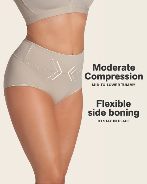 High-waisted classic smoothing brief#color_802-nude