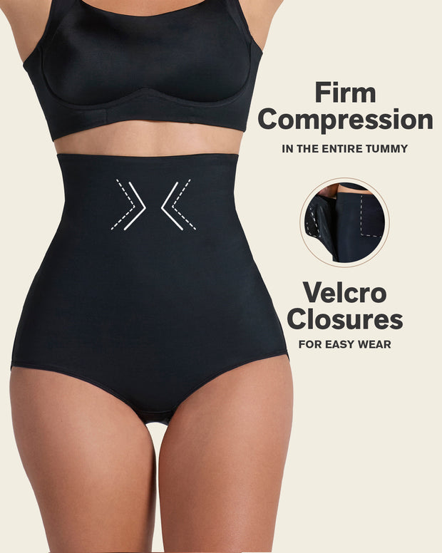 High-Waisted Firm Compression Post Surgical Panty with Adjustable Belly Wrap