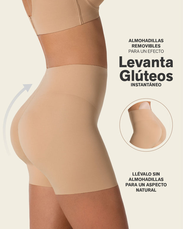Undetectable padded butt lifter shaper short
