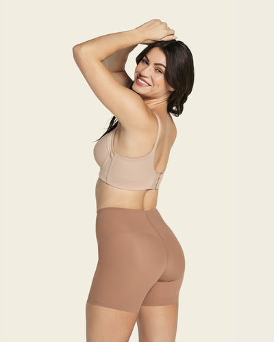 Undetectable padded butt lifter shaper short#color_857-brown