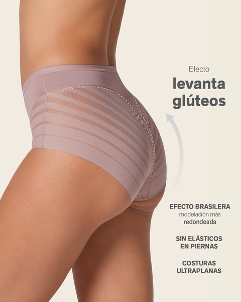 Lace stripe undetectable classic shaper panty#color_281-rosewood