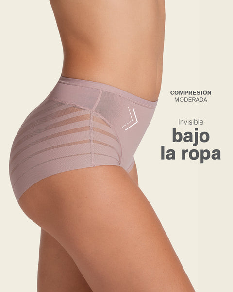 Lace stripe undetectable classic shaper panty#color_281-rosewood