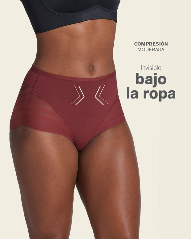 Lace stripe undetectable classic shaper panty